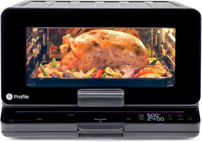 GE Profile Smart Oven with No Preheat, 11-In-1 Countertop Oven Including Air Fry, Warm, Toast, Broil, Roast, Pastry, Reheat, and More, Wifi and Smart Connected, Black1