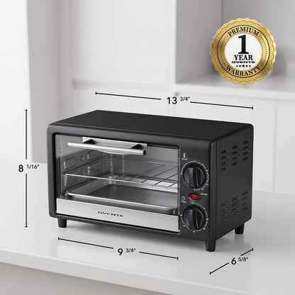 8L Countertop Toaster Oven, Adjustable Temperature, Black TO2808B | 60-Minute Timer, Easy-To-Clean Baking Pan, 750W Compact Design Perfect for Mini for Pizza, Bake, and Broil6