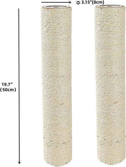 SHENGOCASE 4-Pack 19.7" L, 3.15" Ø Cat Tree Replacement Post with M8 Screw, Cat Tower Accessories Replacement Pole4