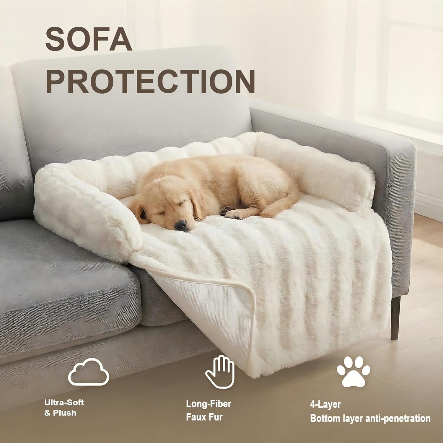 calming-dog-bed-for-couch-29-5-x-29-5-inch-dog-sofa-mat-machine-washable-3-sided-bolster-faux-rabbit-fur-plush-non-slip-bottom-water-resistant-furniture-protector-for-small-medium-dogs-cats
