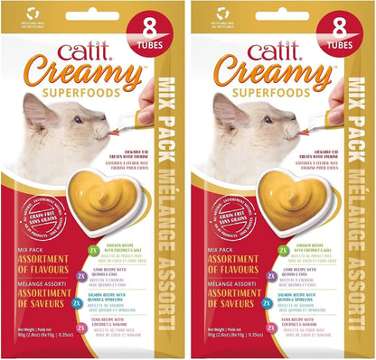 Catit Creamy Superfood Lickable Cat Treat – Hydrating and Healthy Treat for Cats of All Ages - Lamb with Quinoa & Chia, 4-Pack8