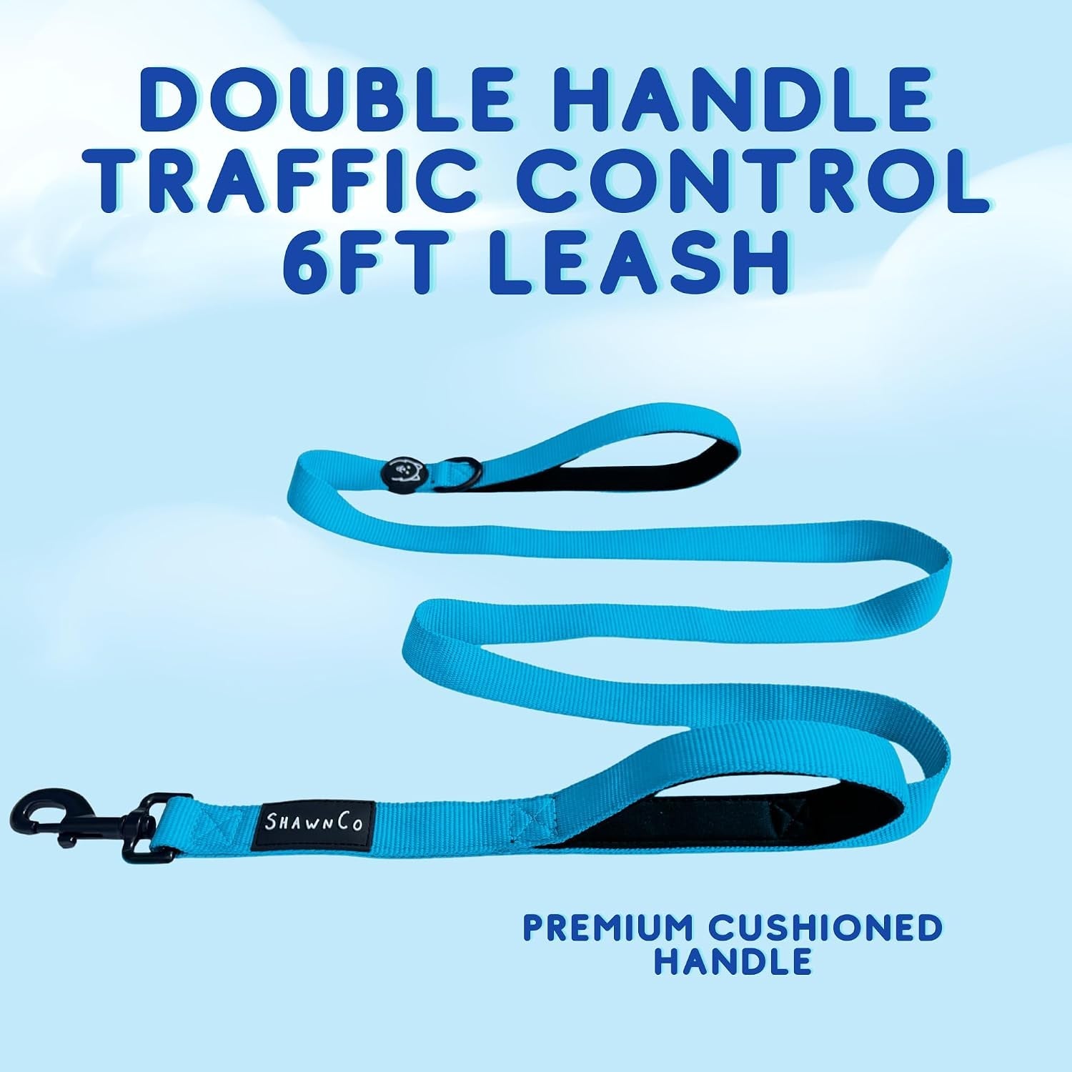 shawnco-dream-walk-dog-leash-premium-nylon-pet-leash-with-soft-neoprene-handle-for-small-medium-and-large-dogs-icy-lilac-m-l-6ft-w-2-handles