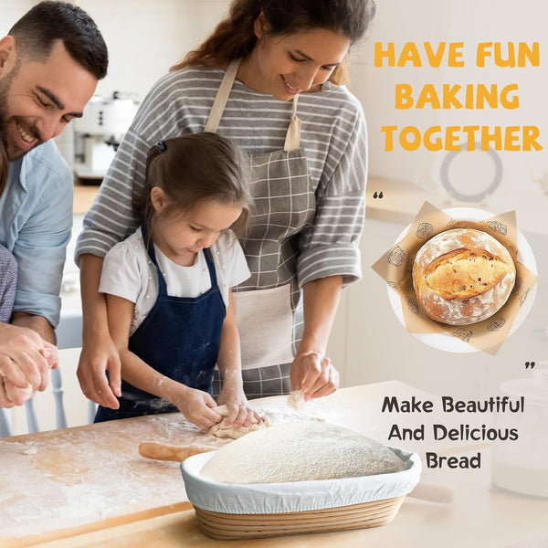 7.5QT Dutch Oven for Sourdough Bread Baking, Cast Iron Bread Pan with Lid | Advanced Multi-Functional Dutch Oven with Banneton Bread Proofing Basket & Baking Supplies, Cast Iron Bread Pan with Lid2