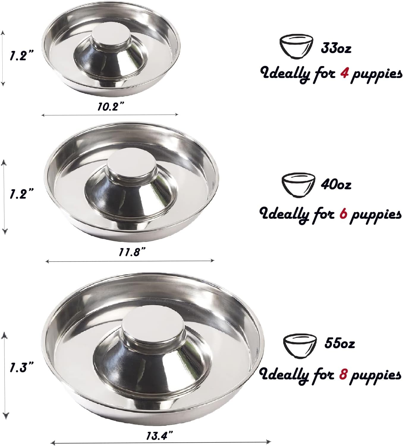 puppy-dog-bowl-stainless-steel-multiple-puppies-feeder-dogs-basic-food-and-water-bowls-weaning-dish-for-small-medium-and-large-dogs-pets