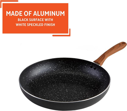 USA Woodlook 8" Black Stone Fry Pan Handle and Speckled Nonstick Interior, 8" | Ideal for Stir-Frying, Great for Everyday Cooking3