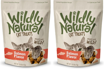 Wildly Natural Cat Treats, Low Calorie Cat Treats, No Grains, Healthy Snacks Made with Natural Ingredients, Kitten Essentials, High Protein Snack, Tuna Flavor, 2.5 Oz10
