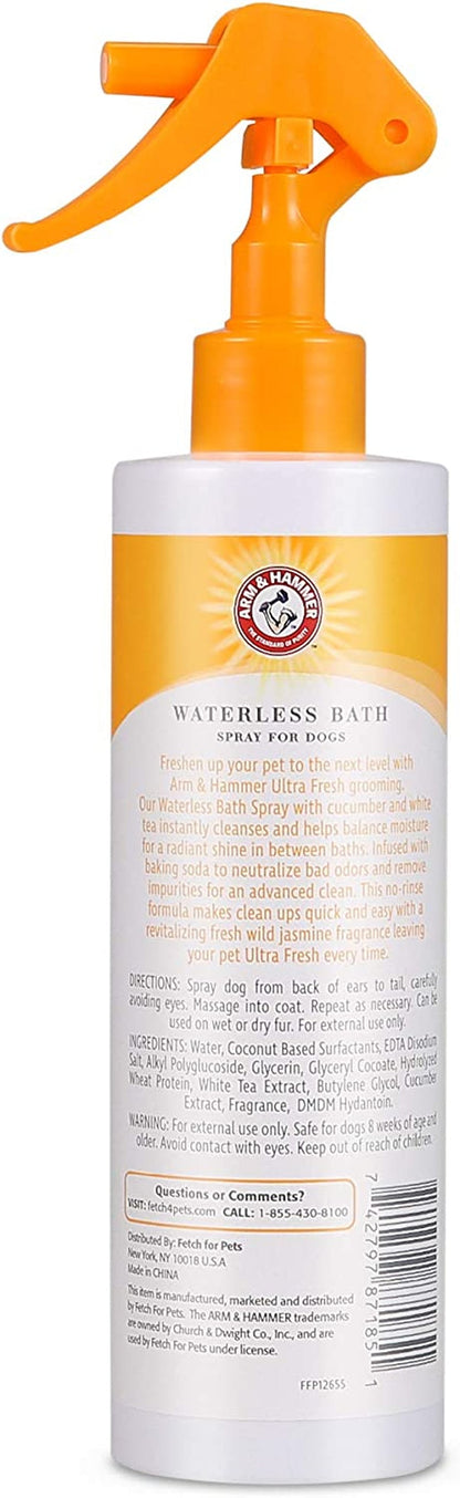 Arm & Hammer Ultra Fresh Waterless Dog Bath Spray, White Jasmine, 10 Fl Oz | No-Rinse Baking Soda Formula for Dogs That Resist Bathing; Freshens Coat between Full Baths or after Outdoor Activity5