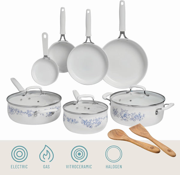 12-Piece Aluminum Ceramic Cookware Set - Nonstick Pots & Pans for Effortless Cooking4