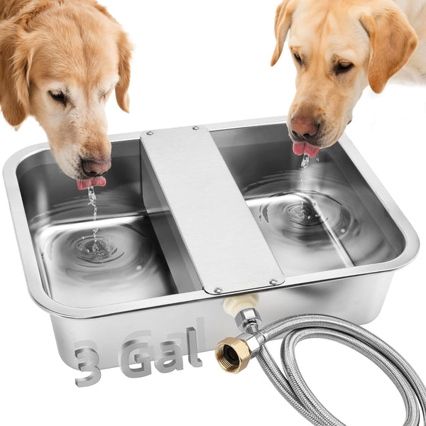 YUEPET 3 Gallon Automatic Dog Water Bowl Dispenser for Large Dogs Outdoor | Auto Fill Dog Water Bowl Dispenser, Stainless Steel Auto Dog Waterer with Float Valve, Extra Large for Dogs, Pets & Animals1