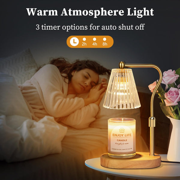 Candle Warmer Lamp with Timer Dimmer Adjustable Height for New Home Bedroom,Mothers Day Gifts,Vintage Home Decor for Scented Jar3