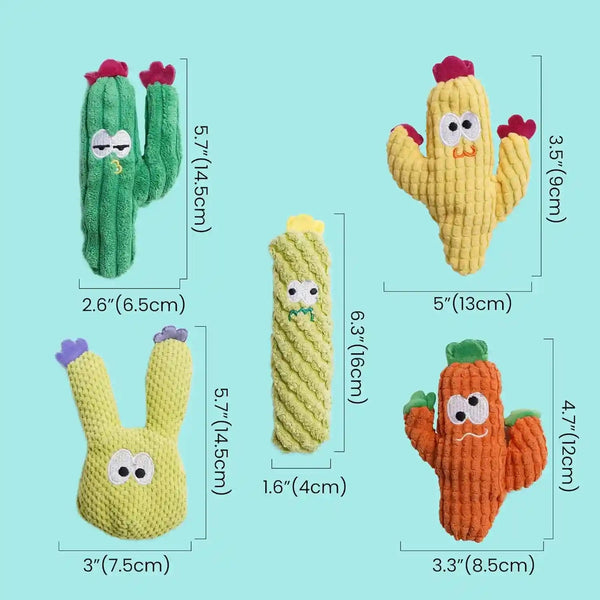 Cactus Catnip Toys, 100% Pure Organic Catnip-Filled Toys without Cotton | 5 Pack Interactive Kitten Toy for Anxiety Relief, Soft Cute Teething &Chew Toys for Indoor Cats3
