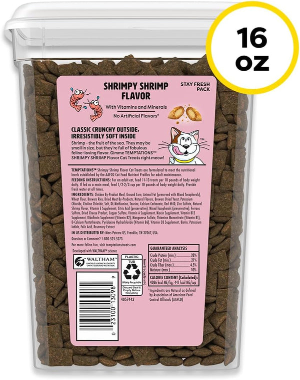 Temptations Classic Crunchy Cat Treats, Shrimpy Shrimp, 16 Oz | under 2 Calories per Treat, 100% Complete & Balanced Adult Cat, Resealable Stay-Fresh Tub, Use as Snack, Meal, or Food Topper9