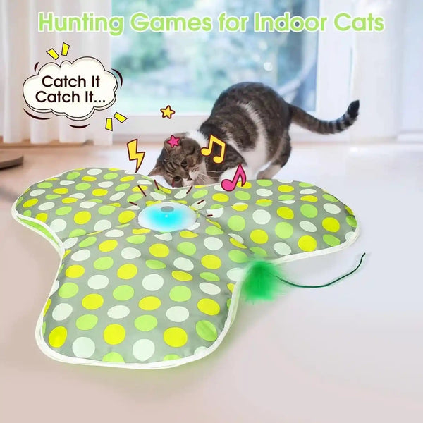 Interactive Cat Toys for Indoor Cats & Kittens - Automatic Hide & Seek Toy with Feather Tail,Squeaky Mouse Sounds, Motion Activated,Usb Rechargeable Boredom Relief & Self Play Enrichment Game3