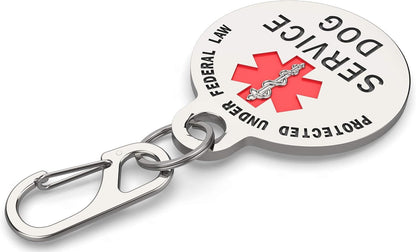 Service Dog Tag Double Sided with Federal Protection, 1.25 Inch | Federal Protection, Medical Alert Symbol,Protected by Federal Law Easily Attach to Collar, Harness, Vest5