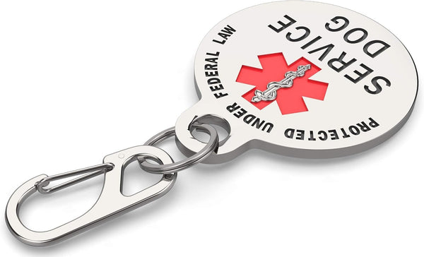 Service Dog Tag Double Sided with Federal Protection, 1.25 Inch | Federal Protection, Medical Alert Symbol,Protected by Federal Law Easily Attach to Collar, Harness, Vest5