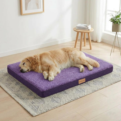 Patas Lague Orthopedic Dog Bed Large Sized Dog 36''X24'',Soft Waterproof Egg Crate Foam Medium Pet Crate Beds Mat with Removable Washable Cover and Non-Slip Bottom, Black12