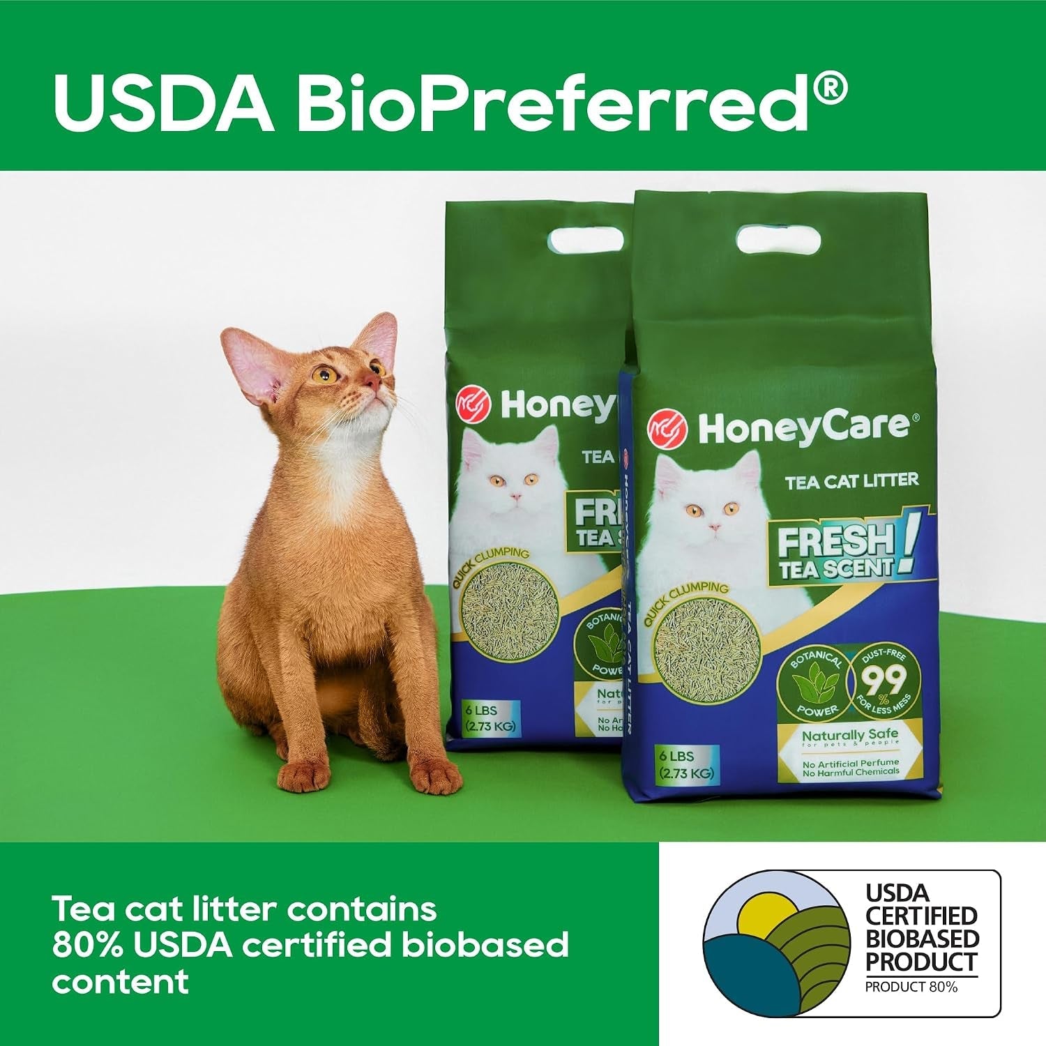 honeycare-tea-cat-litter-natural-plant-based-formula-long-lasting-odor-control-99-dust-free-low-tracking-flushable-cat-litter-6-lbs