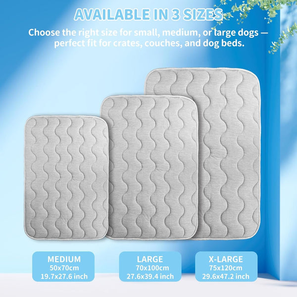 Dog Cooling Mat Q-Max>0.4 39.4" *27.6" Self Cool Pad for Dogs and Cats with Anti-Slip Bottom, Washable Portable Pet Sleeping Pad for Summer，Larger Size Grey6