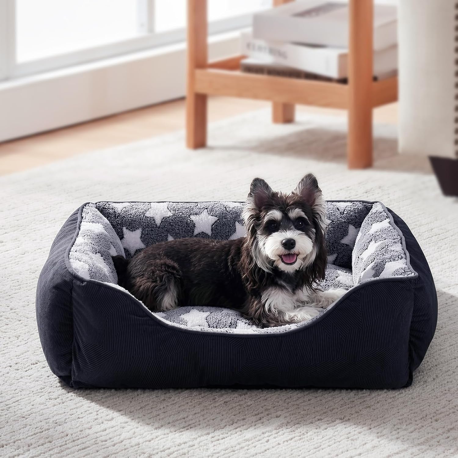 gasur-small-dog-beds-small-size-dogs-rectangle-washable-dog-bed-orthopedic-dogs-sofa-bed-pet-cuddler-anti-slip-bottom-soft-calming-sleeping-warming-puppy-bed-s-20x-19x-6-black