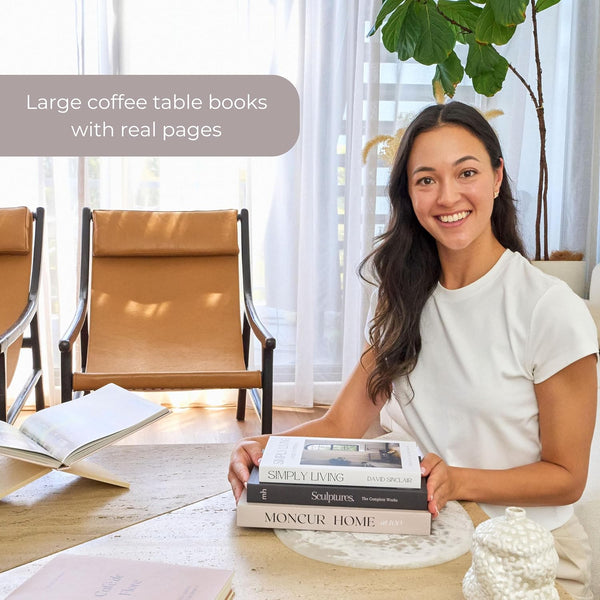 Decorative Coffee Table Books for Home Décor Accents Bookshelf Decor with Real Blank Pages and Removable Covers Set of 3 Mid Century Modern Fake Books for Decoration Room Decor Aesthetic7