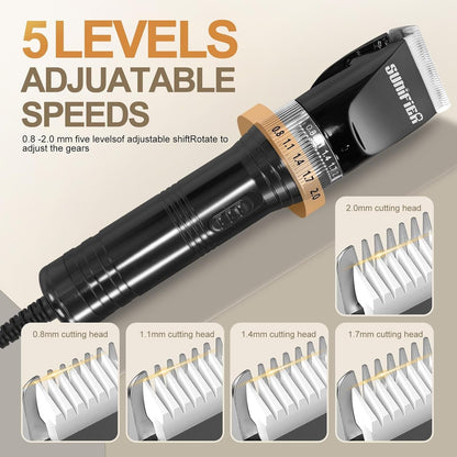 Professional Dog Grooming Clippers for Thick Coat - Dog Hair Trimmer for Grooming Kit- Sheep Shears for Thick Hair – Pet Grooming Clippers for Dogs, Cats, Sheeps, Horse (Black)2