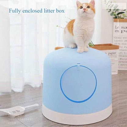 Dog Potty Training Toilet ﻿ Pet Cat Supplies Basin Large Fully Enclosed Litter Box Toilet Space Potty(Pink)6
