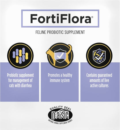 Pro Plan Veterinary Diets Fortiflora Daily Probiotic Powder Supplement for Cats with Digestive Support and Immune System9