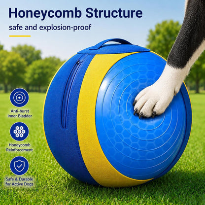 18 Inch Bite Resistant Herding Ball for Dogs, Aussies and Labs | 1000D Nylon Cover, Industrial-Grade Spiral Rubber Bladder, Anti-Burst Build, Lightweight, Easy to Clean, Elastic Bounce4