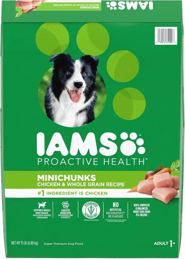 IAMS Proactive Health Adult Minichunks Dry Dog Food, Chicken, 30 Lb | Real Chicken #1 Ingredient, No Fillers, Natural Fiber & Prebiotics, Omega-6 Fatty Acids, Antioxidants for Immune Support15