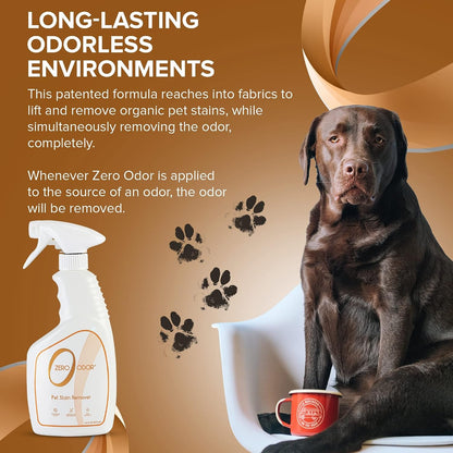 Zero Odor - Pet Stain Remover & Odor Eliminator - Permanently Remove Stain & Odor with Patented Technology Best for Carpet, Furniture, Floors, Pet Bed– Look and Smell Great, 16Oz (Over 400 Sprays)7