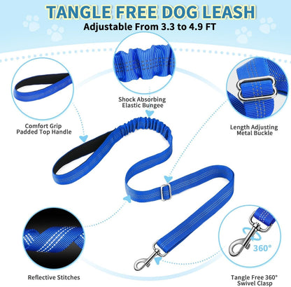 Lukovee No Pull Dog Harness and Leash Set, Soft Padded Small Dog Harness, Neck & Chest Adjustable Reflective Vest Puppy Harness with 4Ft Lightweight Anti-Twist Dog Leash for Small Dogs (XS, Blue)3