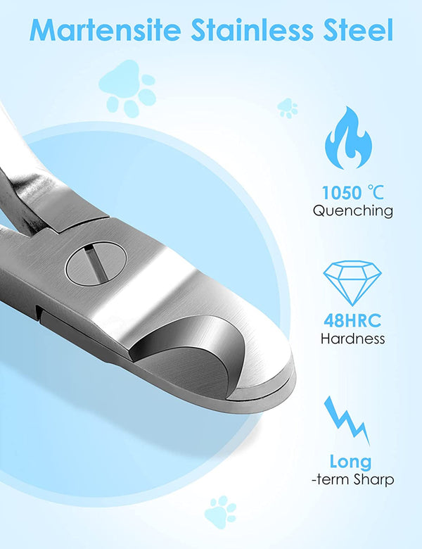 Heavy Duty Dog Nail Clippers for Large Dogs & Thick Nails (Silver) | Upgrade Wide Open Nail Trimmer Cut like Butter, Professional Full Metal Razor Sharp for All Dogs with Thick Toenails2