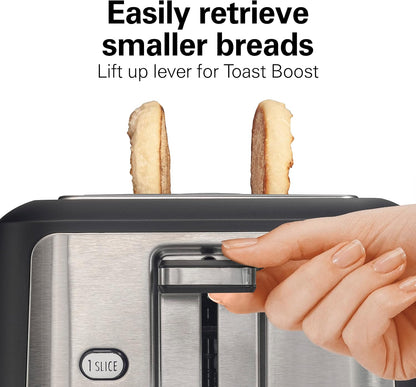 Gourmet 2 Slice Slot Toaster with Sure-Toast Technology | Browning Control with 7 Shades | Auto Shutoff | Toast Boost | Extra-Wide Slots | Bagel Setting | Matte Black | 229966