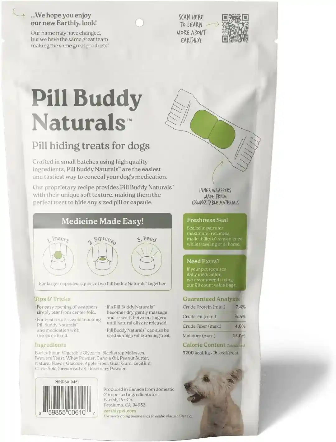 presidio-earthly-pill-buddy-naturals-pb-apple-recipe-pill-hiding-treats-for-dogs-make-a-perfect-pill-concealing-pocket-or-pouch-for-any-size-medication-30-servings