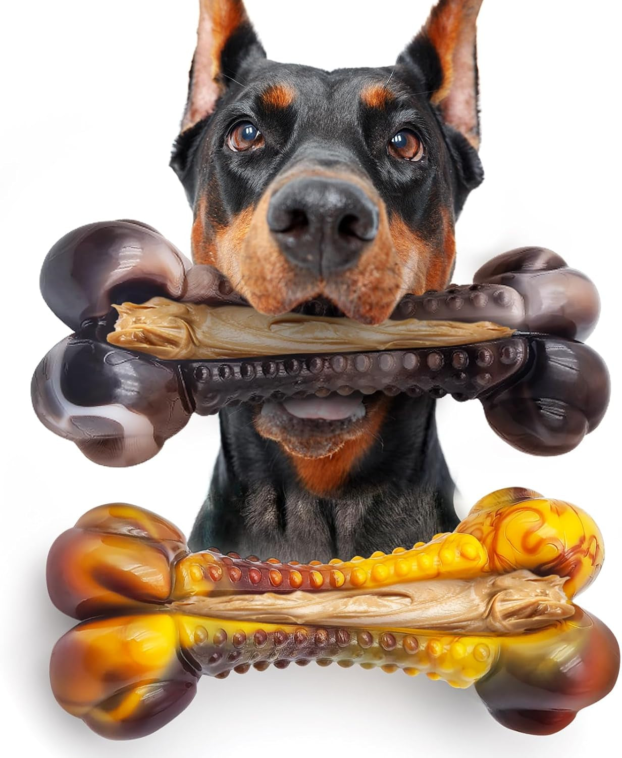 dog-chew-toys-for-aggressive-chewers-2pack-indestructible-dogs-bone-toy-for-large-small-medium-breeds-durable-tough-nylon-dog-toys-to-keep-them-busy-puppy-teething-dogs-toy-bone-beef-bacon-flavor