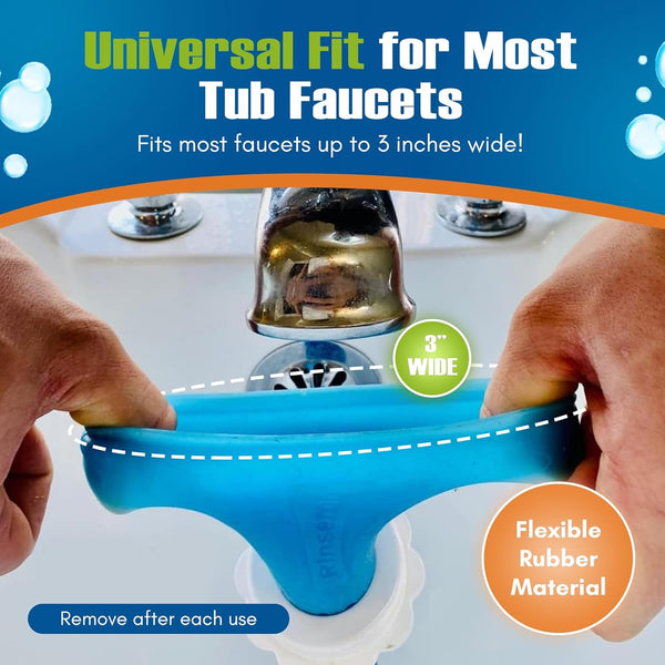 Rinseroo Slip-On Bathtub Faucet Sprayer Attachment. Ultra-Flex Dog Shower Hose Adapter Portable Hose Attachment with Sprayer Pet Showerhead Attach Tub Spout 5 Foot Hose. No Install for Speedy Washing2