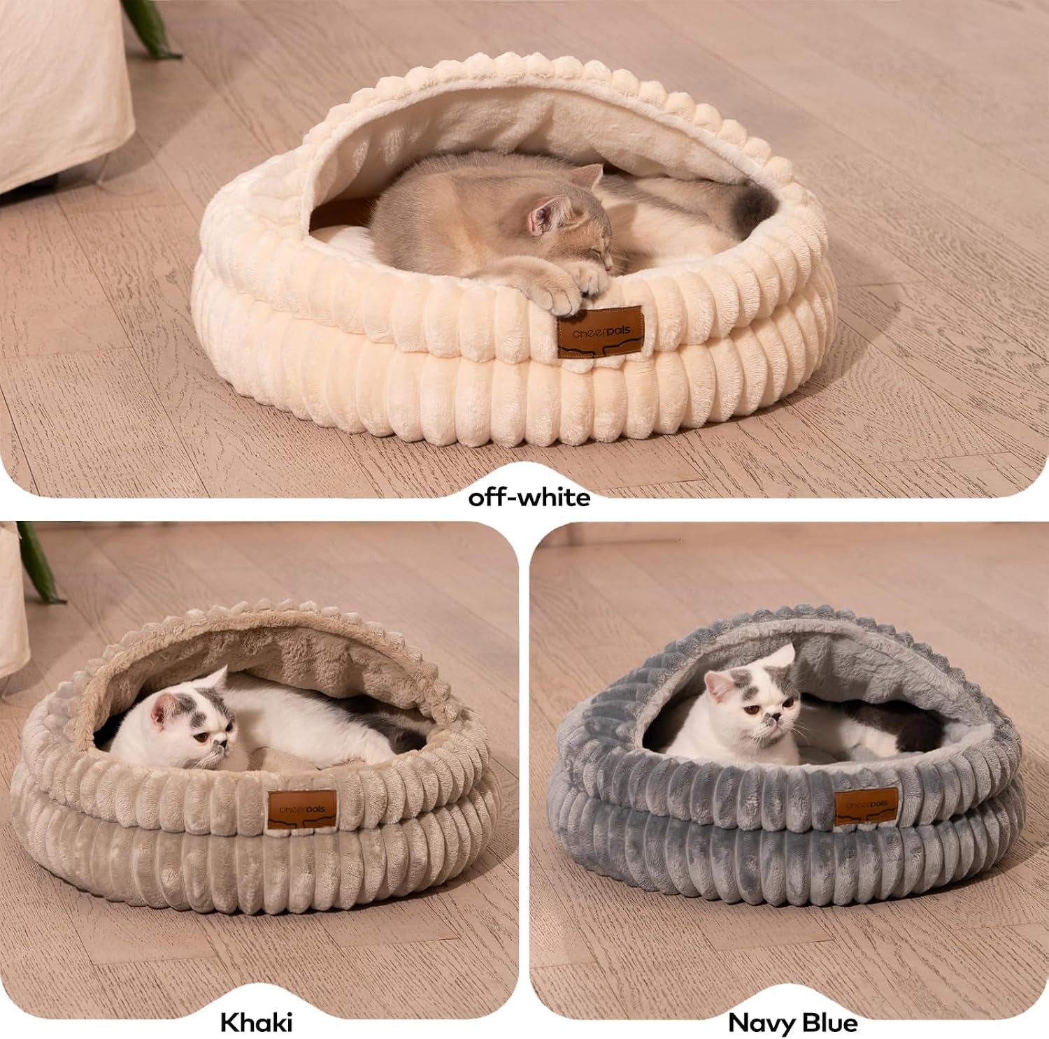 cheerpals-cat-cave-bed-for-indoor-cats-washable-covered-cat-bed-hooded-kitty-bed-soft-fluffy-pet-bed-for-puppy-and-small-dogwhite