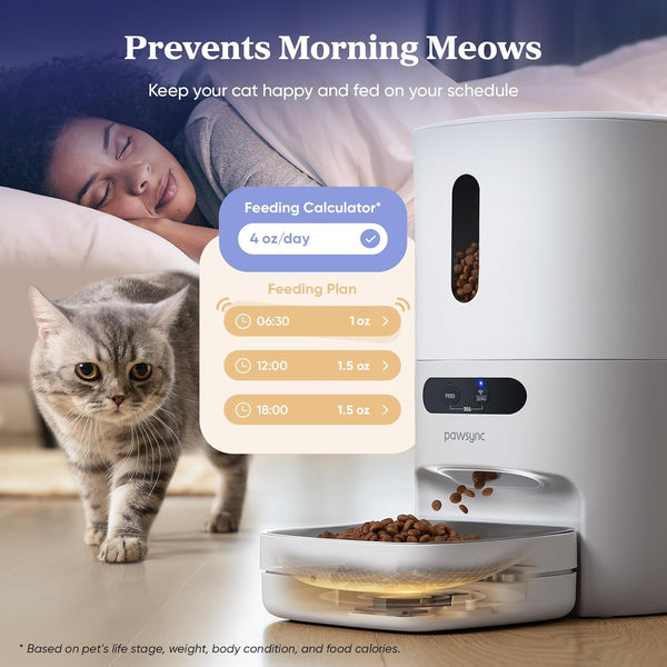 Automatic Cat Feeder, Wifi & Smart Scale, Remote Feeding | Tracks Pet'S Food Intake, 3.6L Timed Food Dispenser, up to 10 Meals per Day, Dual Power Supply, Stainless Steel Bowl3