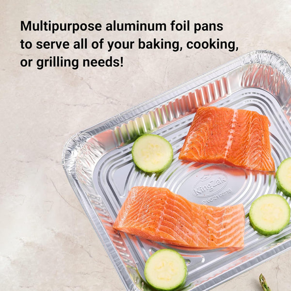 Aluminum Pans Half Size, 9X13, Extra Heavy Duty Disposable Foil Pans for Baking (30 Pack) Roasting & Chafing, Deep Tin Foil Bakeware, Steam Table Tray, Cookware, Food Prepping, Cake & Oven Pan4