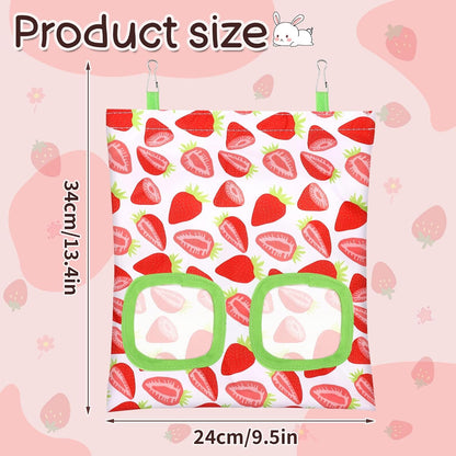UPINS 3Pack Guinea Pig Hay Feeder Bag,Bunny Rabbit Cage Bag Hanging Holder | Guinea Pig Cage Feeder,For Bunny Rabbits,Chinchillas,Hamsters,Small Pets,And Animals2
