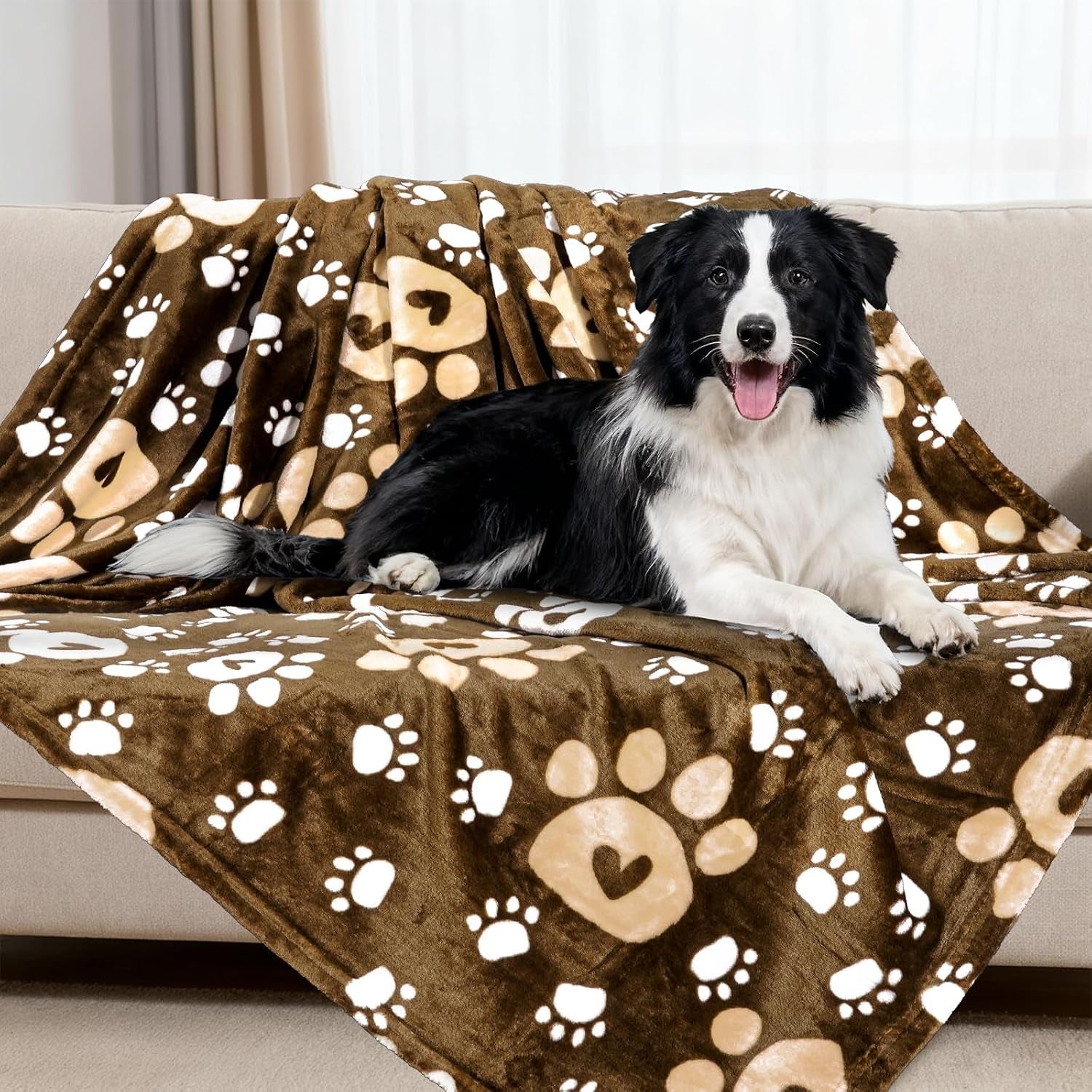 rezutan-blanket-for-large-dogs-cat-flannel-washable-soft-pet-mat-throw-cover-for-kennels-beds-sofas-furniture-protection-cute-paw-pattern-black-50x40-inch