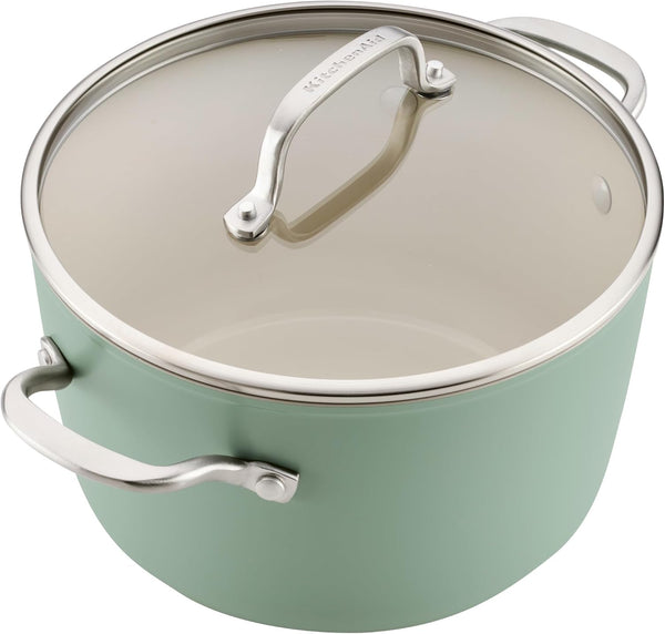 Kitchenaid Hard-Anodized Induction Ceramic Pots and Pans Set, 9Pc Cardamom3
