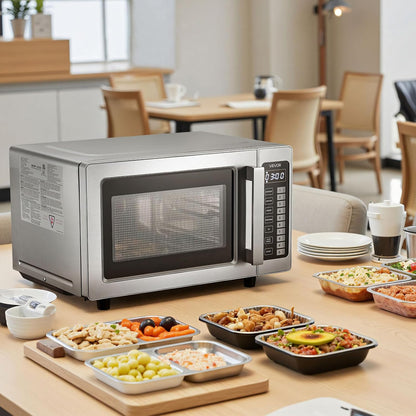 Commercial Microwave Oven, 0.9 Cu Ft, 1000W Digital Stainless Steel Countertop Microwave Oven with Touchscreen, 10 Cooking Presets, 5 Power Levels, Multi-Lock Door & Easy Clean for Restaurants | Digital Microwave with Touchscreen,0.9 Cu Ft,10 Cooking Presets,5 Power Levels and Multi-Lock Door for Restaurant and Kitchen8