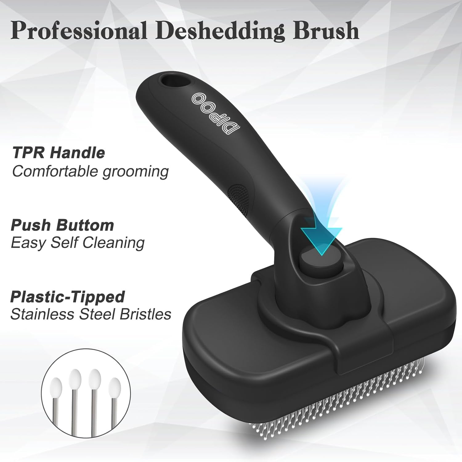 dipoo-self-cleaning-shedding-brush-skin-friendly-grooming-tool-for-dogs-cats-and-puppies-deshedding-and-hair-removal-for-long-and-short-haired-pets-black