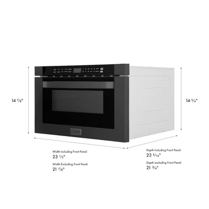ZLINE 24" 1.2 Cu. Ft. Built-In Microwave Drawer in Black Stainless Steel3