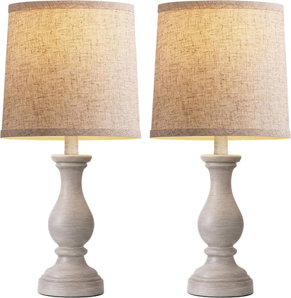 22" Farmhouse Table Lamps Set of 2, Rustic Bedside Lamps for Bedroom | Lamps for Living Room, Night Stands, End Table, Office, Desk, Clearance, Boho Decor, Linen Shades7