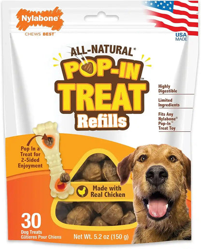 Nylabone Pop-In Treat Toy Chicken Dog Treat Refills, 90 Count | Made with Real Chicken, Fits Any Nylabone Pop-In Treat Toy, All-Natural Dog Treats, Highly Digestible, Limited Ingredients11