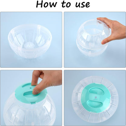 Hamster Exercise Ball, 5.7 Inch Transparent Running Wheel for Dwarf Hamsters to Reduce Boredom and Increase Activity3