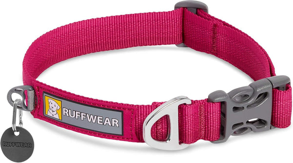 Ruffwear, Front Range Dog Collar, Adjustable Tubelok Webbing, Lightweight, Side Release Buckle, Aluminum V-Ring, Durable for Everyday Use, River Rock Green, 14"-20"6