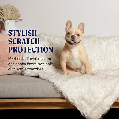 PAW BRANDS Pupprotector Waterproof Throw Blanket, White/Brown, 60X50 | Waterproof, Machine Washable — Protects Couches, Beds & Car Seats3